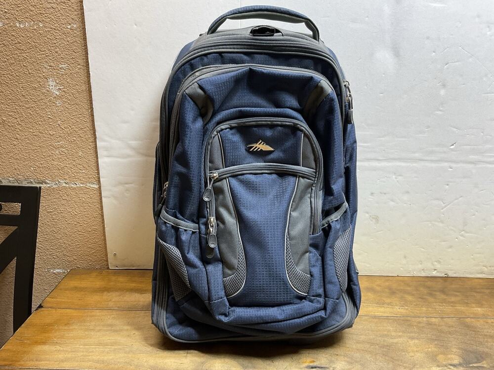 High Sierra Freewheel Wheeled Rolling School Backpack Carry-on Bag Blue